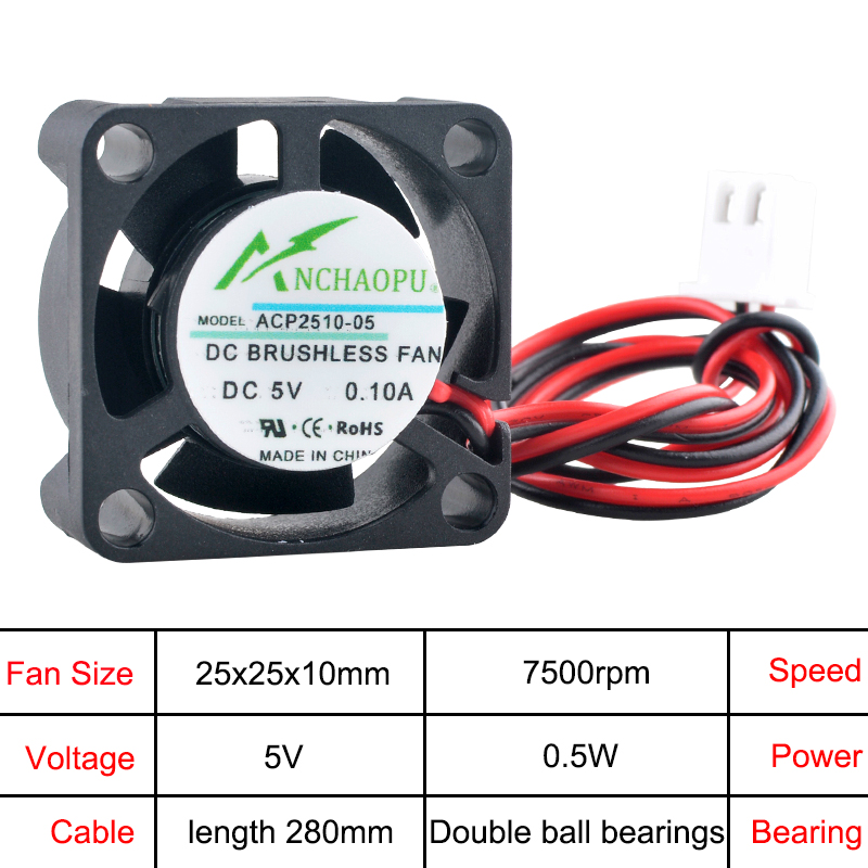 ANCHAOPU 2.5cm 25mm Fan 25x25x - Raspberry Pi Water Cooling Kit 评论和价格
